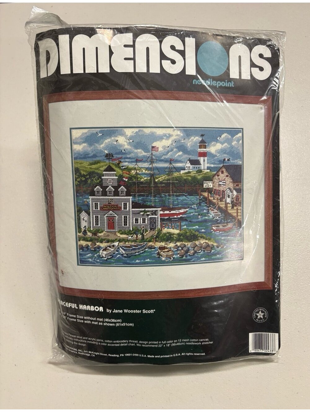 Dimensions Needlepoint Kit Peaceful Harbor Jane Wooster Scott Sealed USA 14x16